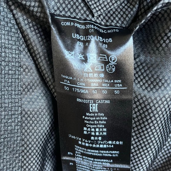 Giorgio Armani Men's Dark Grey Upton Jacket Blazer Size 40R Made in Italy - Picture 14 of 15